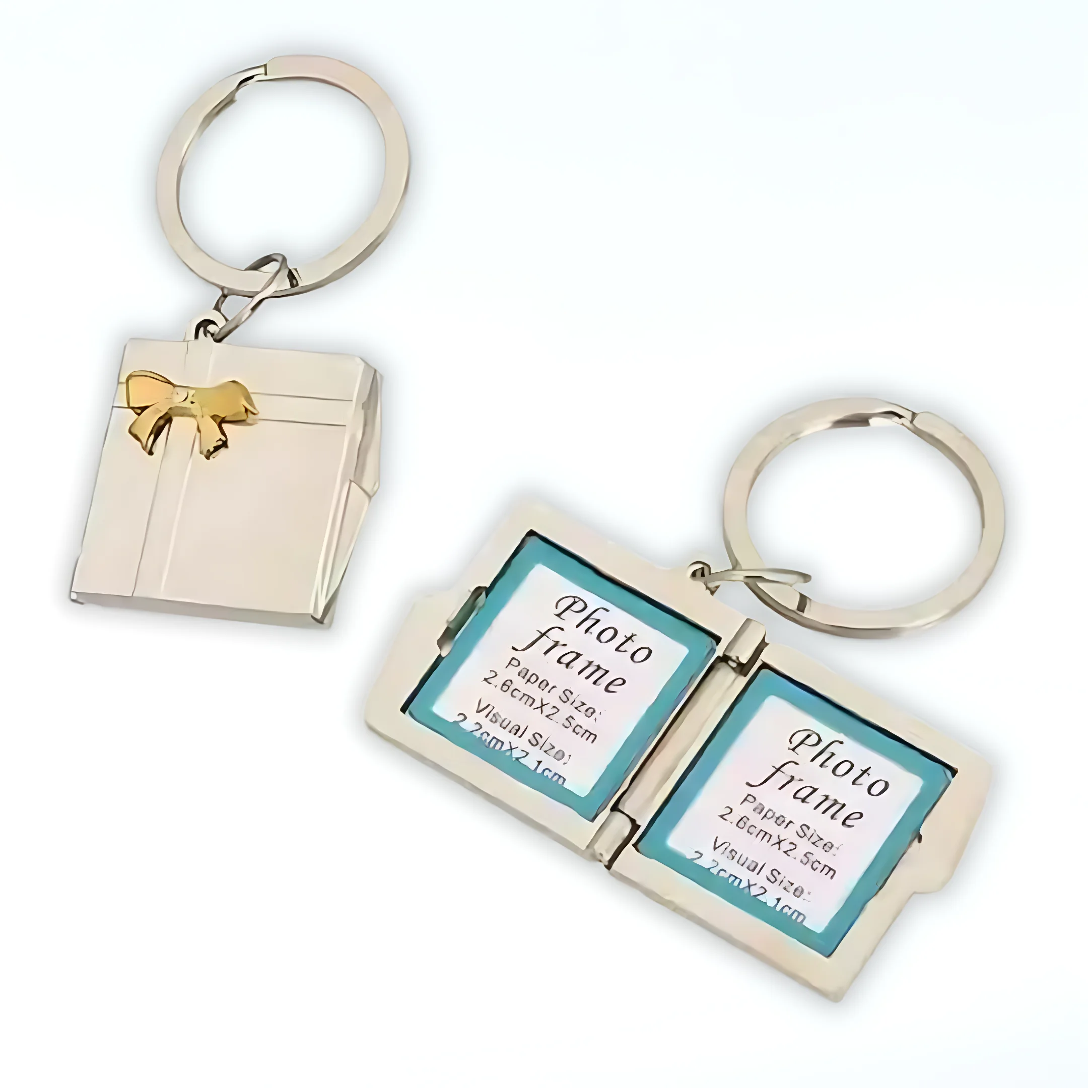 Engraved Metal Key Chain with Photo Insert
