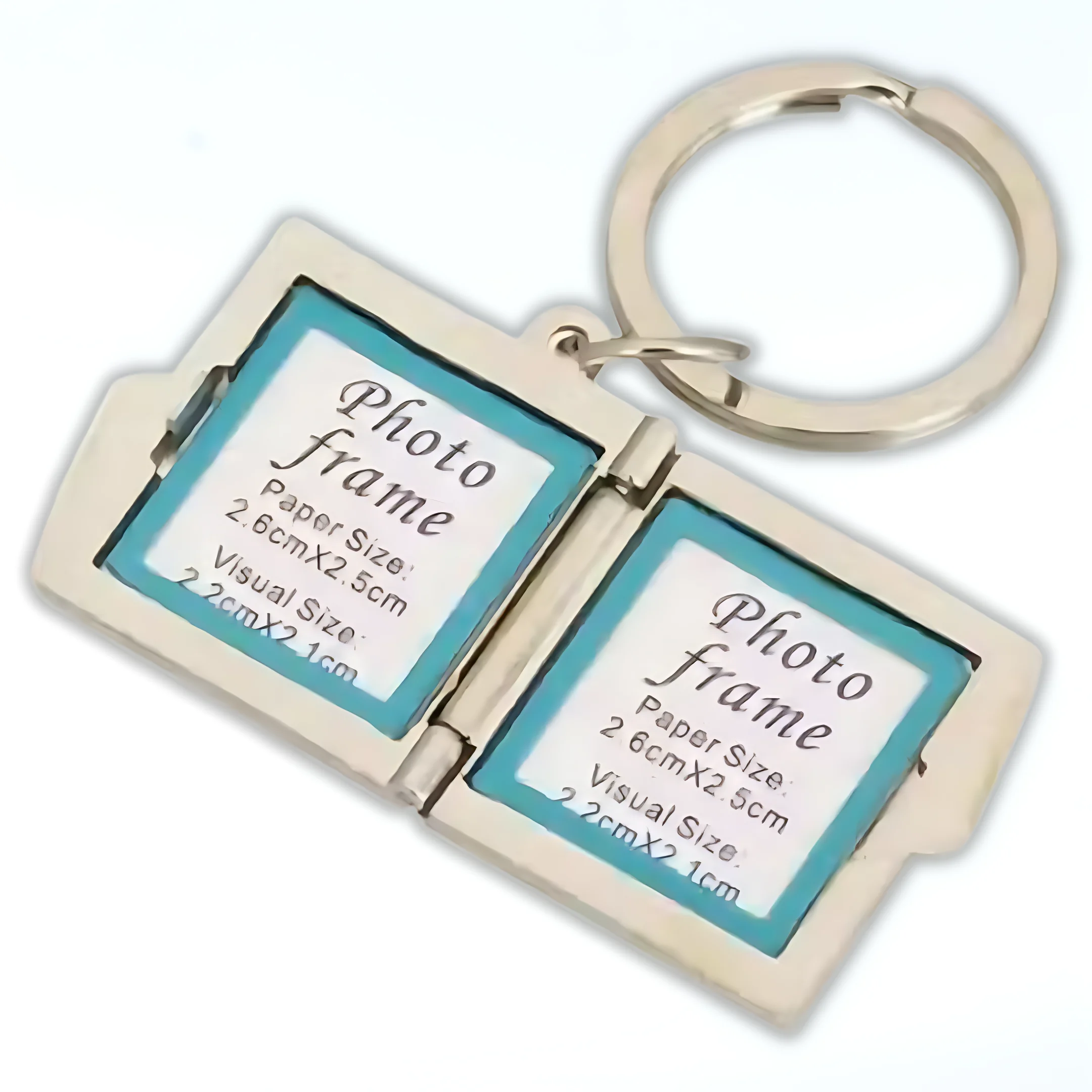 Engraved Metal Key Chain with Photo Insert